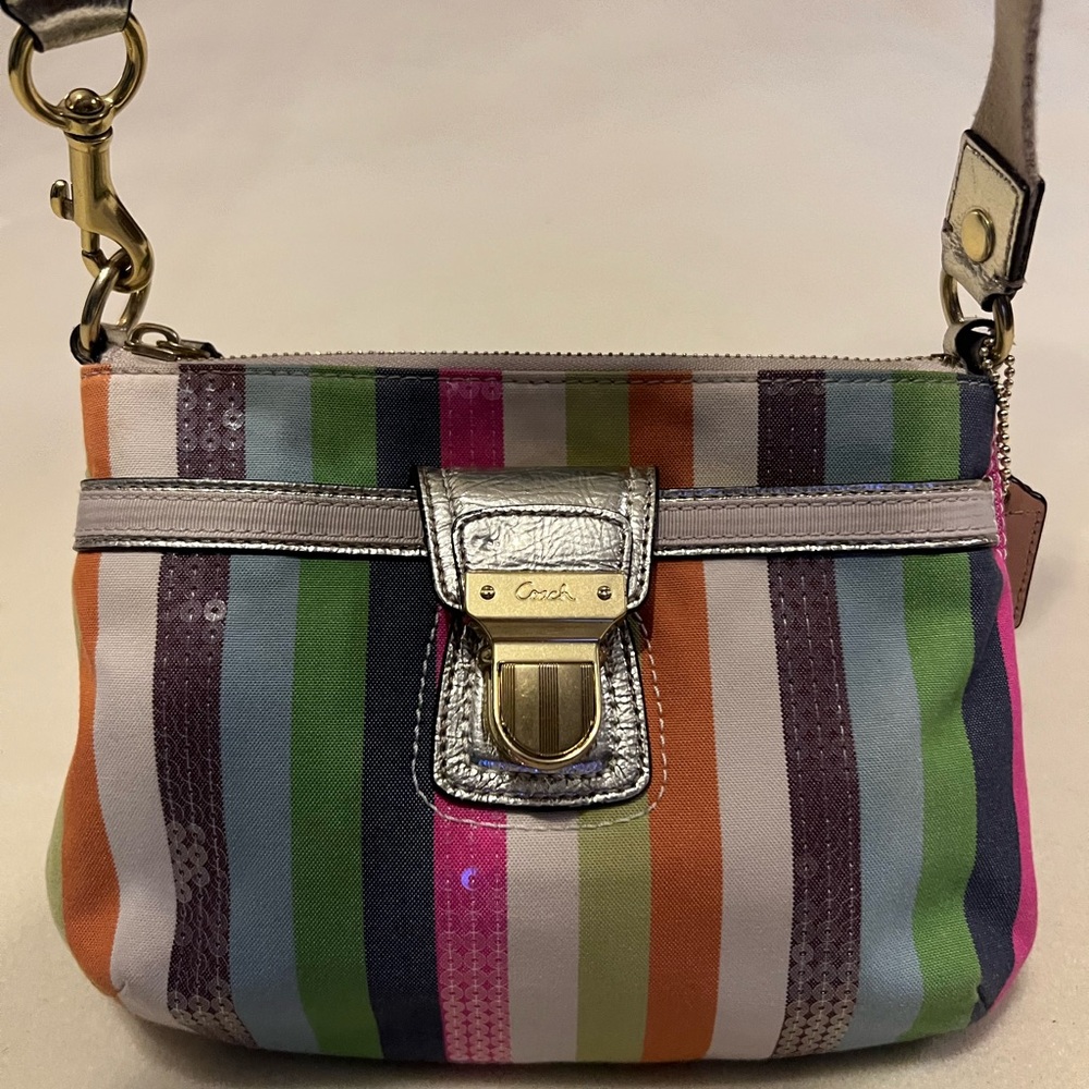 Coach 65th Anniversary Edition Legacy Striped Crossbody Bag with Wallet Set